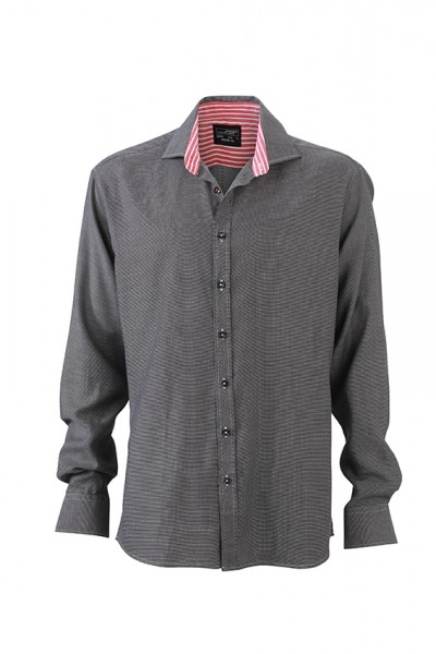 Men's Shirt, Hemden/Blusen, graphite/red-white