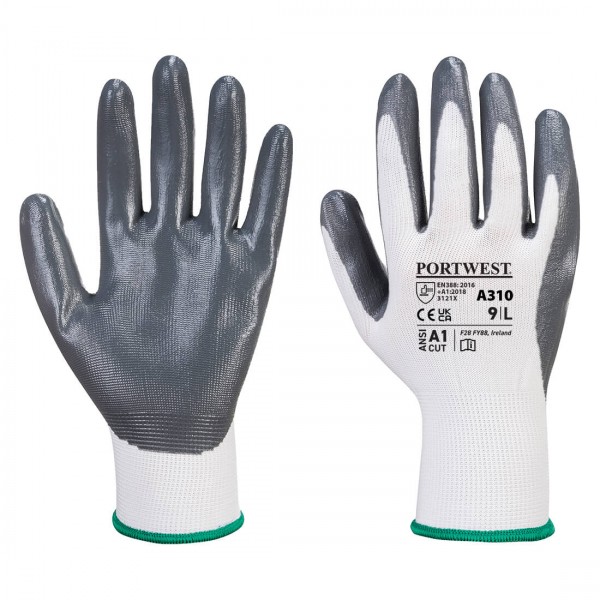 Flexo Grip Nitril Handschuh , A310, Grau/Weiß
