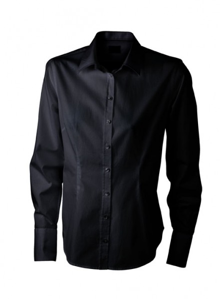 Ladies&#039; Long-Sleeved Blouse, Hemden/Blusen, black