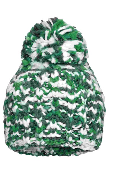 Coarse Knitting Hat, green/off-white, MB7977, one size