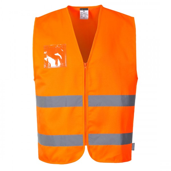 Warnschutzweste Polyester-Baumwolle, C497, Orange