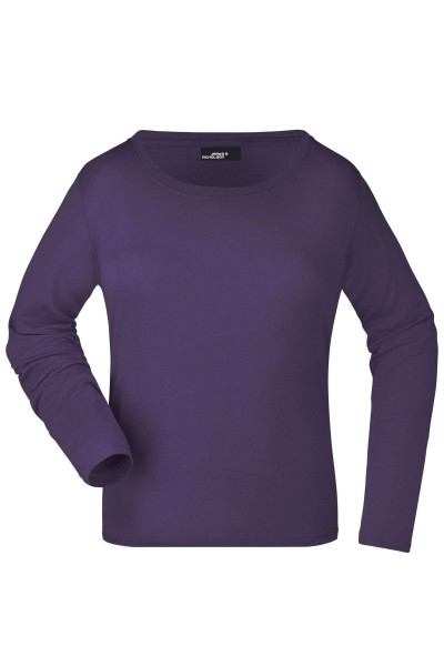 Ladies&#039; Shirt Long-Sleeved Medium JN903, aubergine