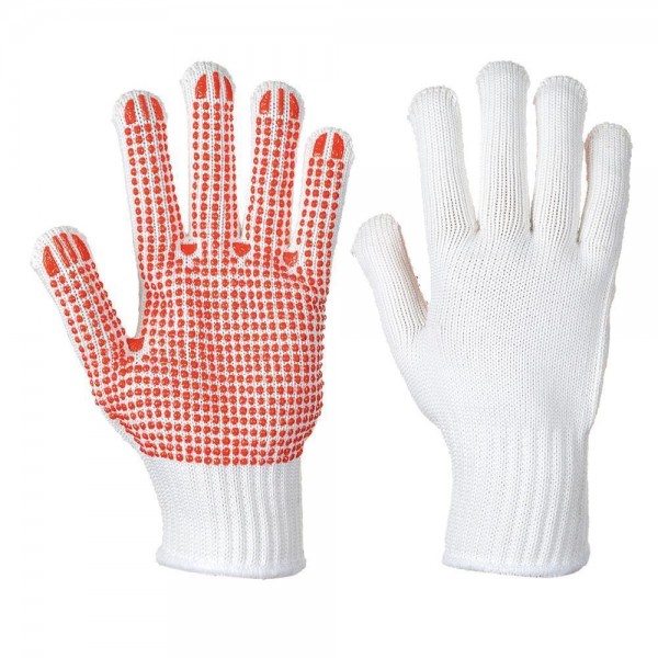Schwerer genoppter Handschuh, A112, Weiß/Rot