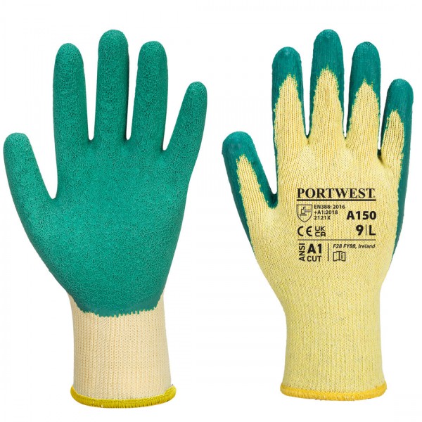 Klassischer Grip Handschuh Latex, A150, Grün