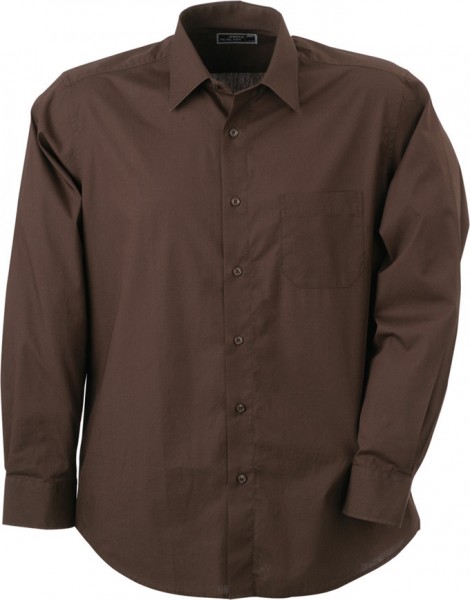 Men&#039;s Shirt Classic Fit Long, Hemden/Blusen, brown