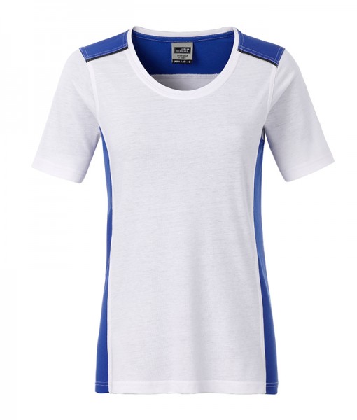 Ladies&#039; Workwear T-Shirt - COLOR - JN859, white/royal