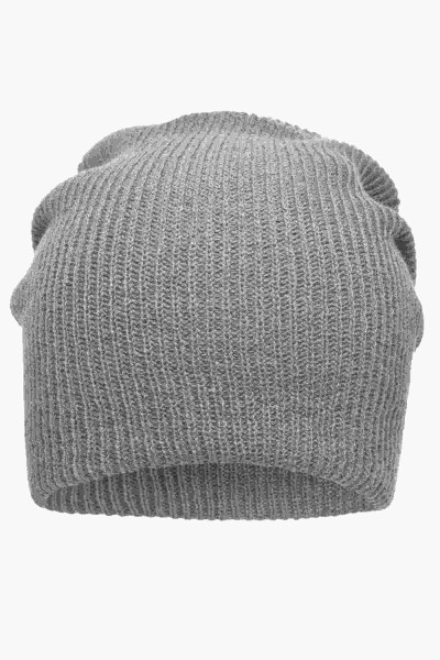 Knitted Long Beanie, light-grey-melange, MB7955, one size