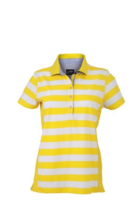 Ladies&#039; Maritime Polo, Polos, sun-yellow/white