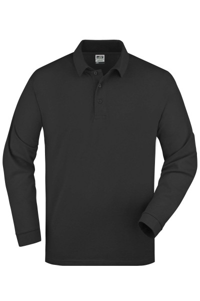 Polo-Piqué Long-Sleeved JN022, black