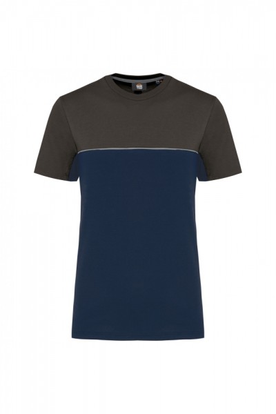Zweifarbiges umweltfreundliches Unisex-T-Shirt mit kurzen Ärmeln WK304, Navy / Dark Grey