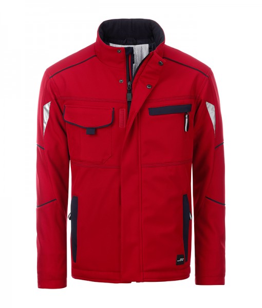 Workwear Softshell Padded Jacket - COLOR - JN853, red/navy