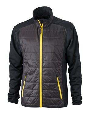 Men&#039;s Hybrid Jacket, Jacken, black/black/yellow