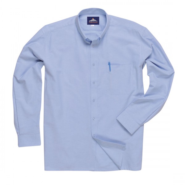 Pflegeleichtes Oxford Hemd, Langarm, S117, Blau