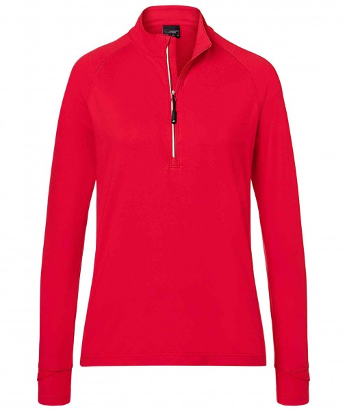 Ladies&#039; Sports Shirt Half-Zip JN787, red
