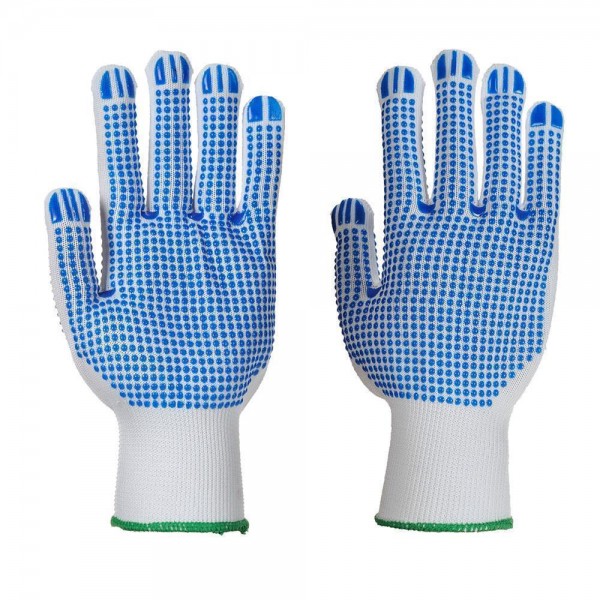 PVC Noppen-Handschuh Plus, A113, Weiß/Blau