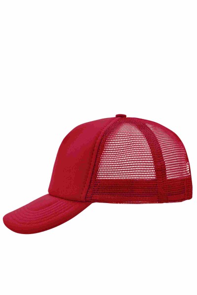 5 Panel Polyester Mesh Cap, red, MB070, one size