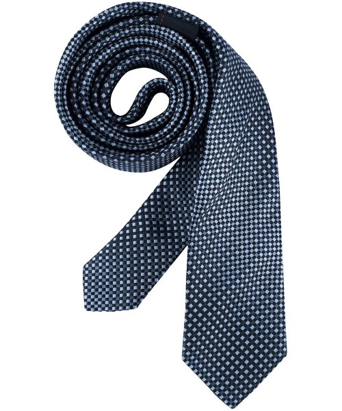 Krawatte Slimline blau/grau kariert