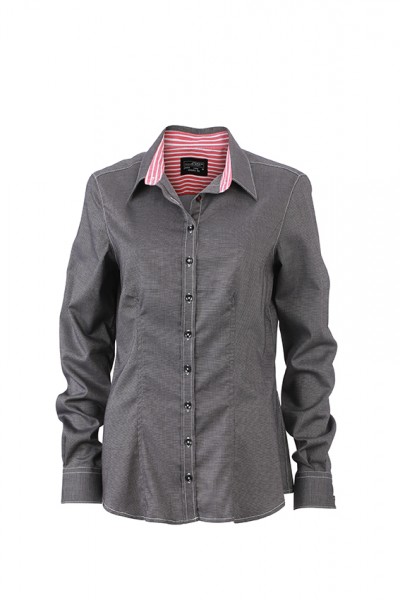 Ladies' Shirt, Hemden/Blusen, graphite/red-white