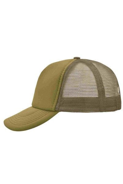 5 Panel Polyester Mesh Cap, olive, MB070, one size