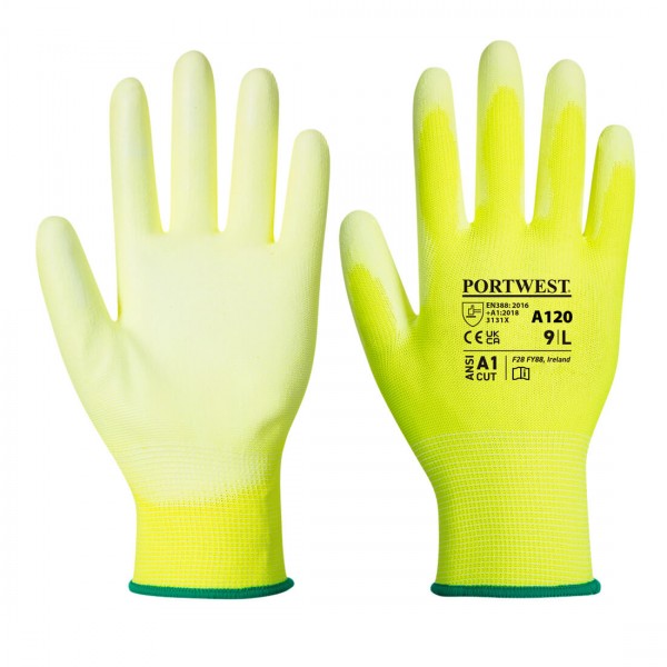 PU-Beschichteter-Handschuh, A120, Gelb