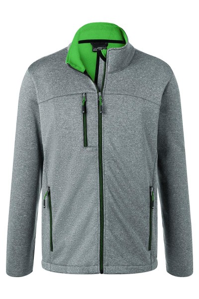 Men&#039;s Softshell Jacket JN1148, dark-melange/green