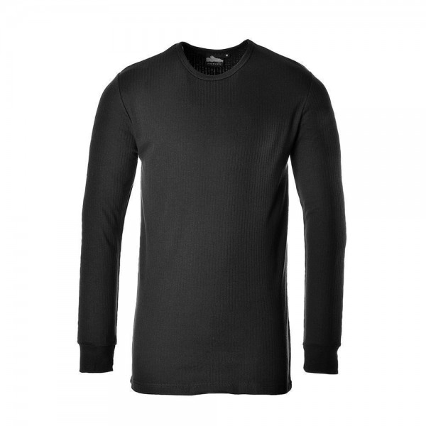 Langarm Thermo-T-Shirt, B123, Schwarz