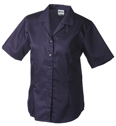 Ladies&#039; Business Blouse Short-Sleeved, Hemden/Blusen, aubergine