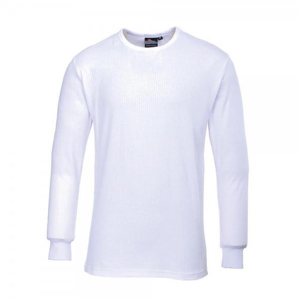 Langarm Thermo-T-Shirt, B123, Weiß