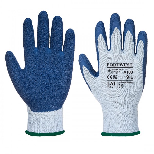 Grip Latex-Handschuh, A100, Grau/Blau