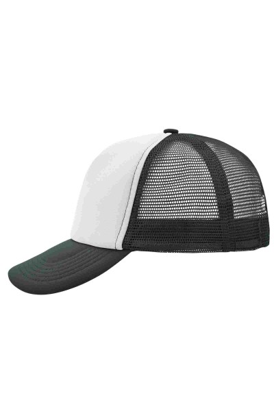 5 Panel Polyester Mesh Cap, white/graphite, MB070, one size