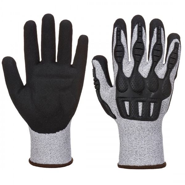 TPV Cut Stoss-Schutz-Handschuh, A723, Grau/Schwarz
