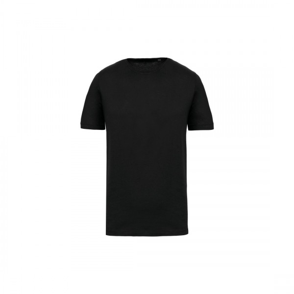 Bio-T-Shirt mit kurzen Ärmeln und ungesäumten Halsausschnitt K398, Black