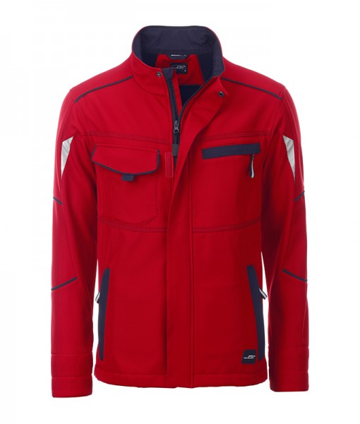 Workwear Softshell Jacket - COLOR - JN851, red/navy