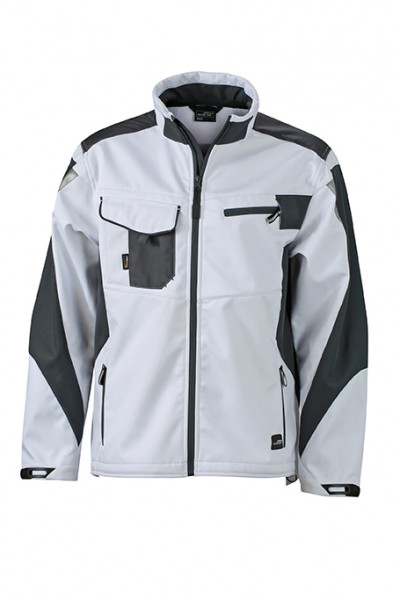 Workwear Softshell Jacket - STRONG - JN844, white/carbon