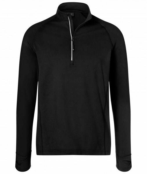 Men&#039;s Sports Shirt Half-Zip JN788, black