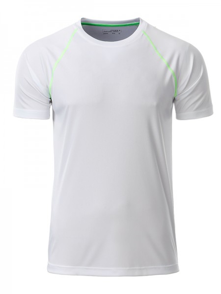 Men&#039;s Sports T-Shirt JN496, white/bright-green