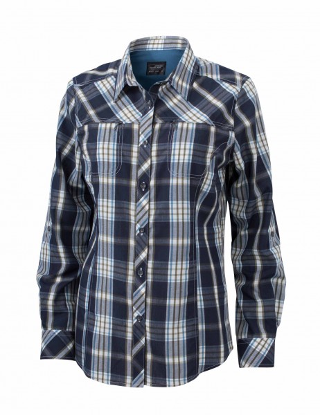 Ladies' UV-Protect Trekking Shirt Long-Sleeved, Hemden/Blusen, navy/blue
