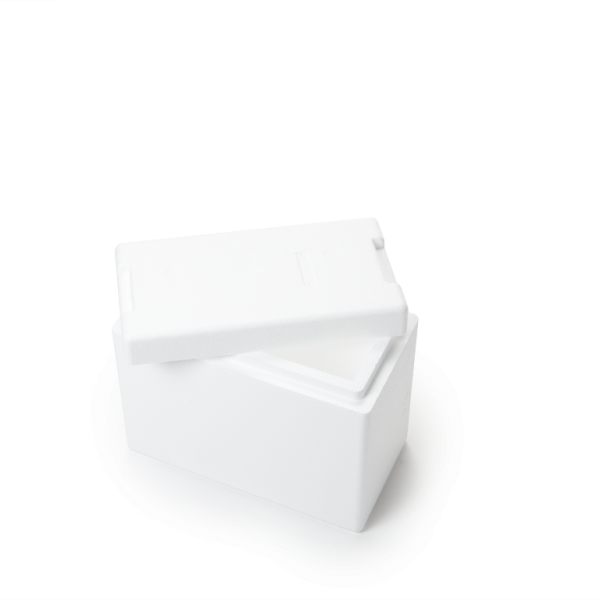 Set für Lebensmittelproben,bestehend aus Styroporbox, 4 Akkus,Karton,3Aufkl