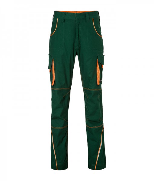 Workwear Pants - COLOR - JN847, dark-green/orange