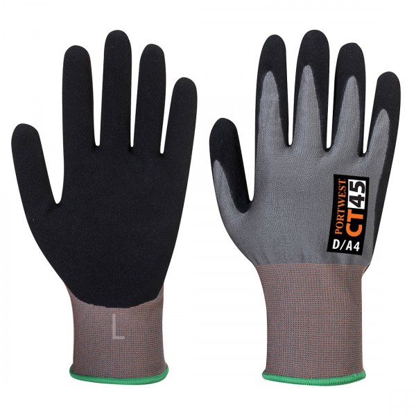 CT300 HR18 Nitrile Foam Cut Glove, CT45, Grau/Schwarz