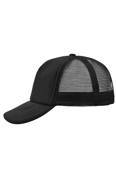 5 Panel Polyester Mesh Cap, black, MB070, one size