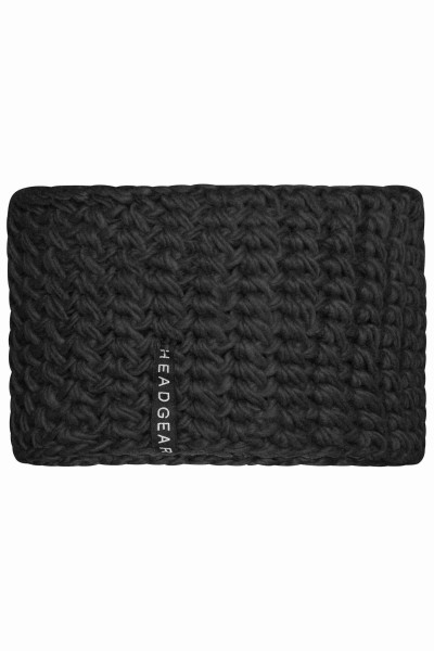 Crocheted Headband, black, MB7947, one size