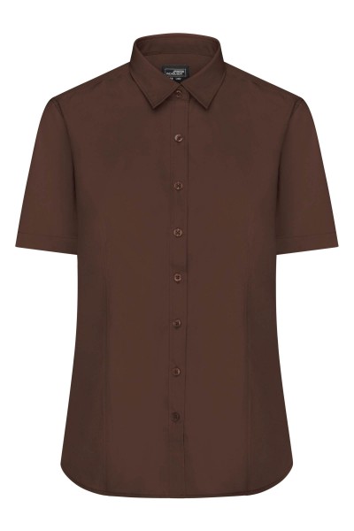 Ladies&#039; Shirt Shortsleeve Poplin JN679, brown