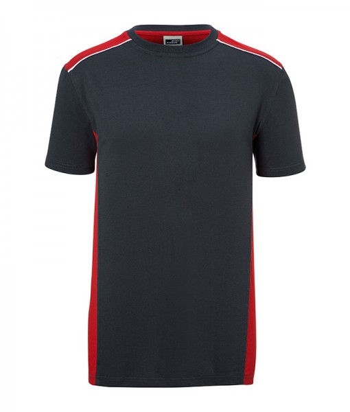 Men&#039;s Workwear T-Shirt - COLOR - JN860, carbon/red