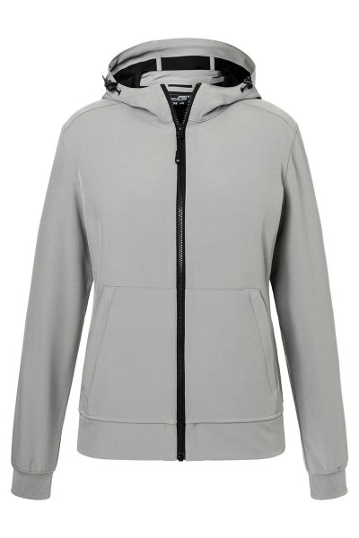 Ladies&#039; Hooded Softshell Jacket JN1145, light-grey/black
