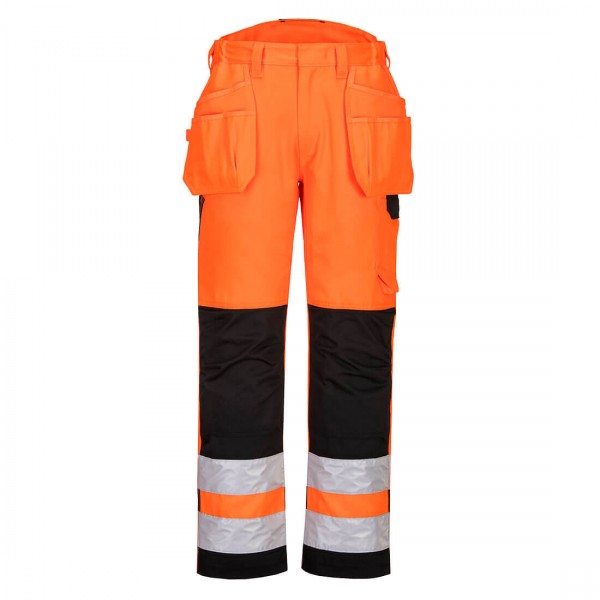 PW2 warnschutz-bundhose mit holstertaschen, PW242, Orange/Schwarz