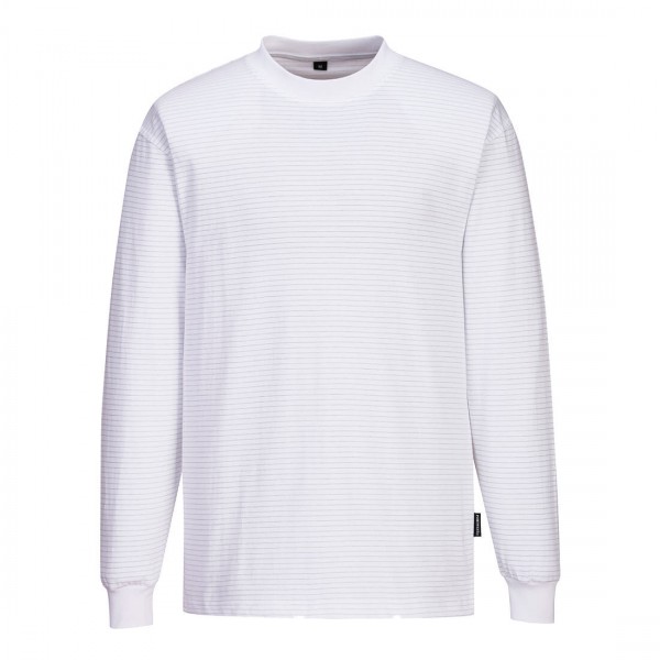 Antistatisches ESD-Langarm-T-Shirt, AS22, Weiß