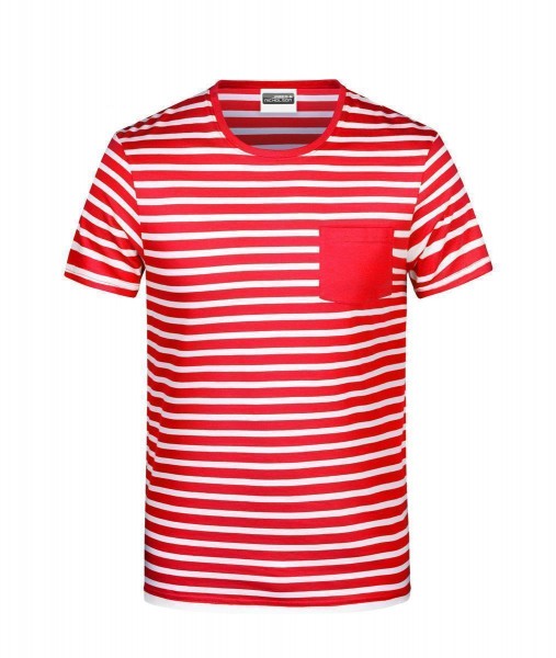 Men&#039;s T-Shirt Striped 8028, red/white