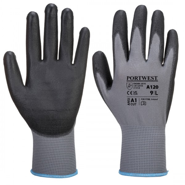 PU-Beschichteter-Handschuh, A120, Grau/Schwarz