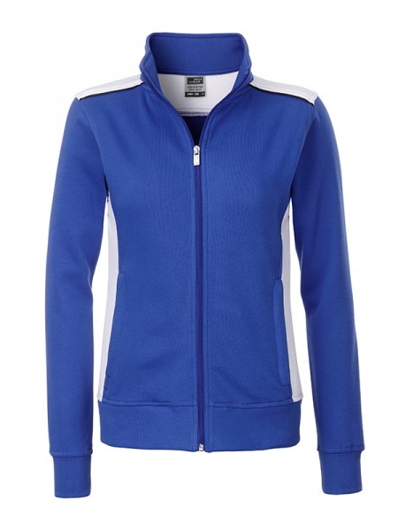 Ladies&#039; Workwear Sweat Jacket - COLOR - JN869, royal/white